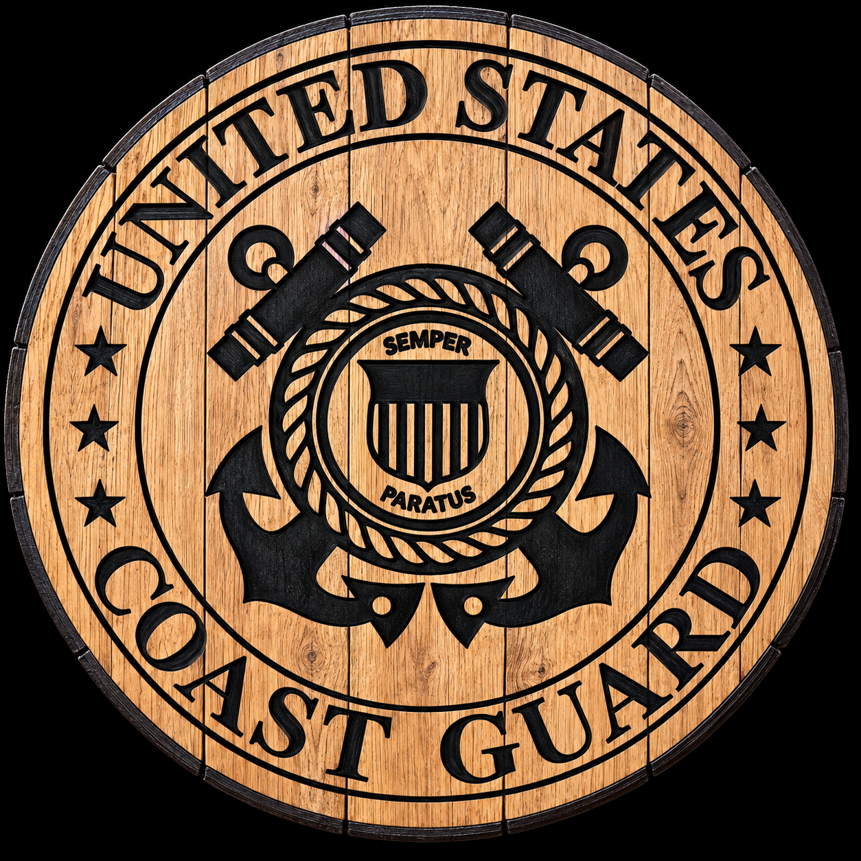 Coast Guard custom CNC carving by Singed Impressions